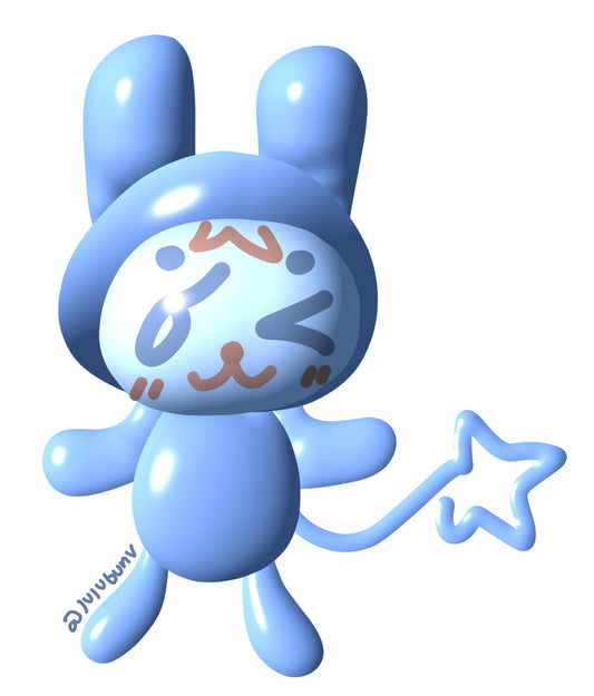 3D Blue Bun